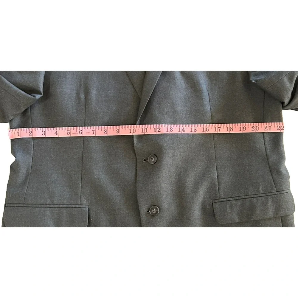 Calvin Klein Suit Jacket Blazer Gray Two Button Notched Label Double Vent 46R‎